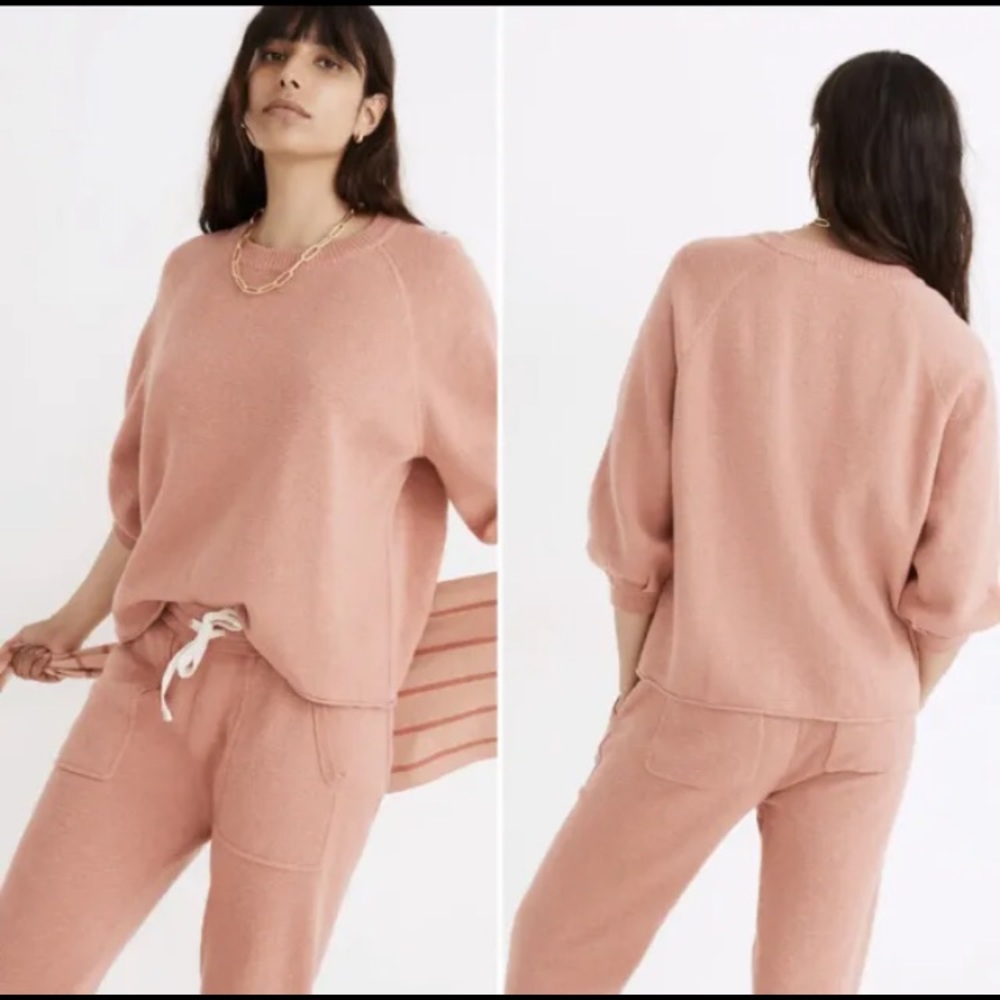 MADEWELL -Women’s Telluride Pullover Sweater & Sweater Joggers Size XS Rose Dust